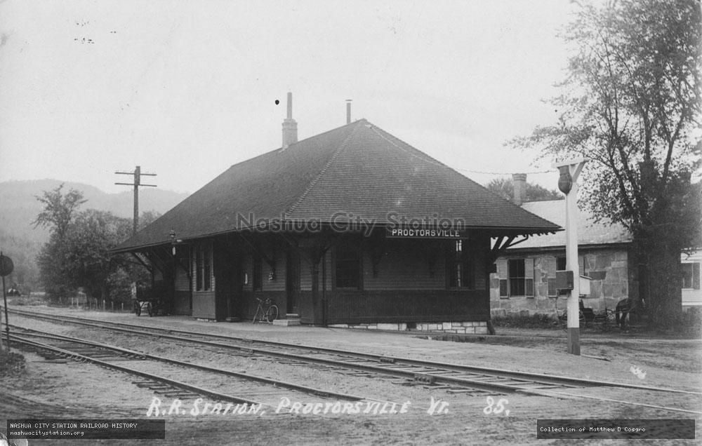 Postcard: Railroad Station, Proctorsville, Vermont